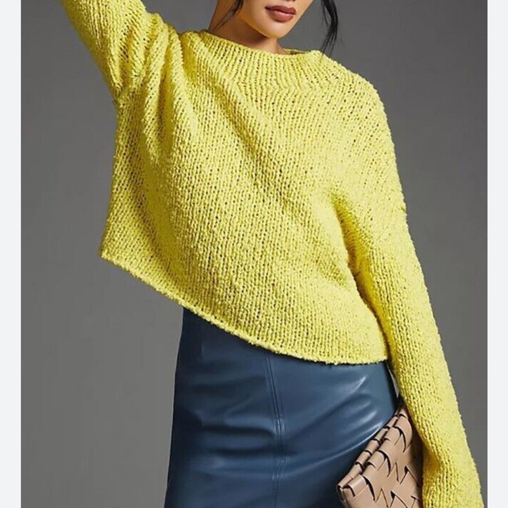 Anthropologie Women's Yellow Sweater